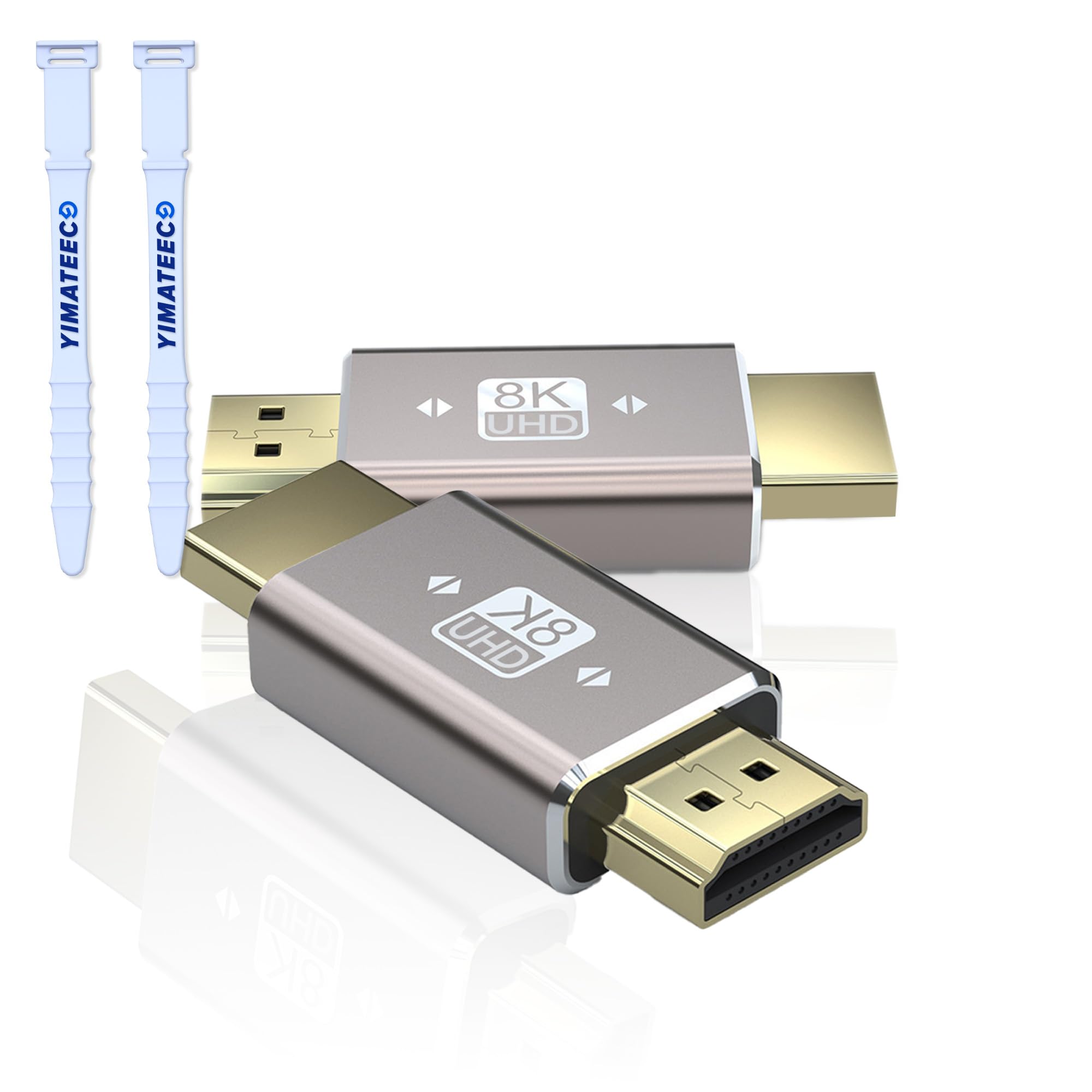 YIMATEECO HDMI to HDMI Connector - 8K H-DMI Male to Male Adapter H-DMI Extender 2.1 Version Extension 48Gbps High Speed Support 8K@60Hz 4K@120Hz for DVD Player, HDTV, PC, Monitor (2 Pack)