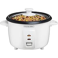 Proctor Silex Rice Cooker & Food Steamer, 8 Cups Cooked (4 Cups Uncooked), White (37534NR)