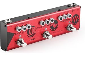 Donner Multi Guitar Effect Pedal Alpha Force 3 in 1 Effects Delay Chorus High Gain Distortion Pedal with Adapter