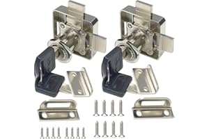 BOOLIAN Double Door Cabinet Lock Cabinet Drawer Lock Double Deadbolt Door Lock [Left Door Installation]. Drilling Diameter 3/4"/19mm for (3/5"-/15mm)- (7/8"-/22mm) Thick Door Panels (2 Pack)