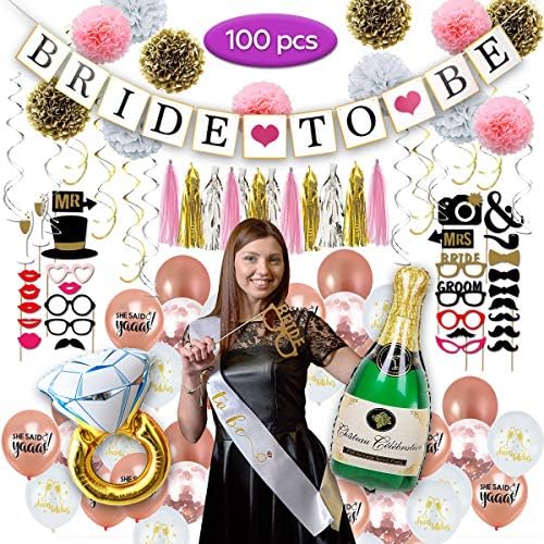 Bb Party Kings 100 Pcs Bachelorette Party Decorations Bride To Be Party Decorations Kit Bridal Shower