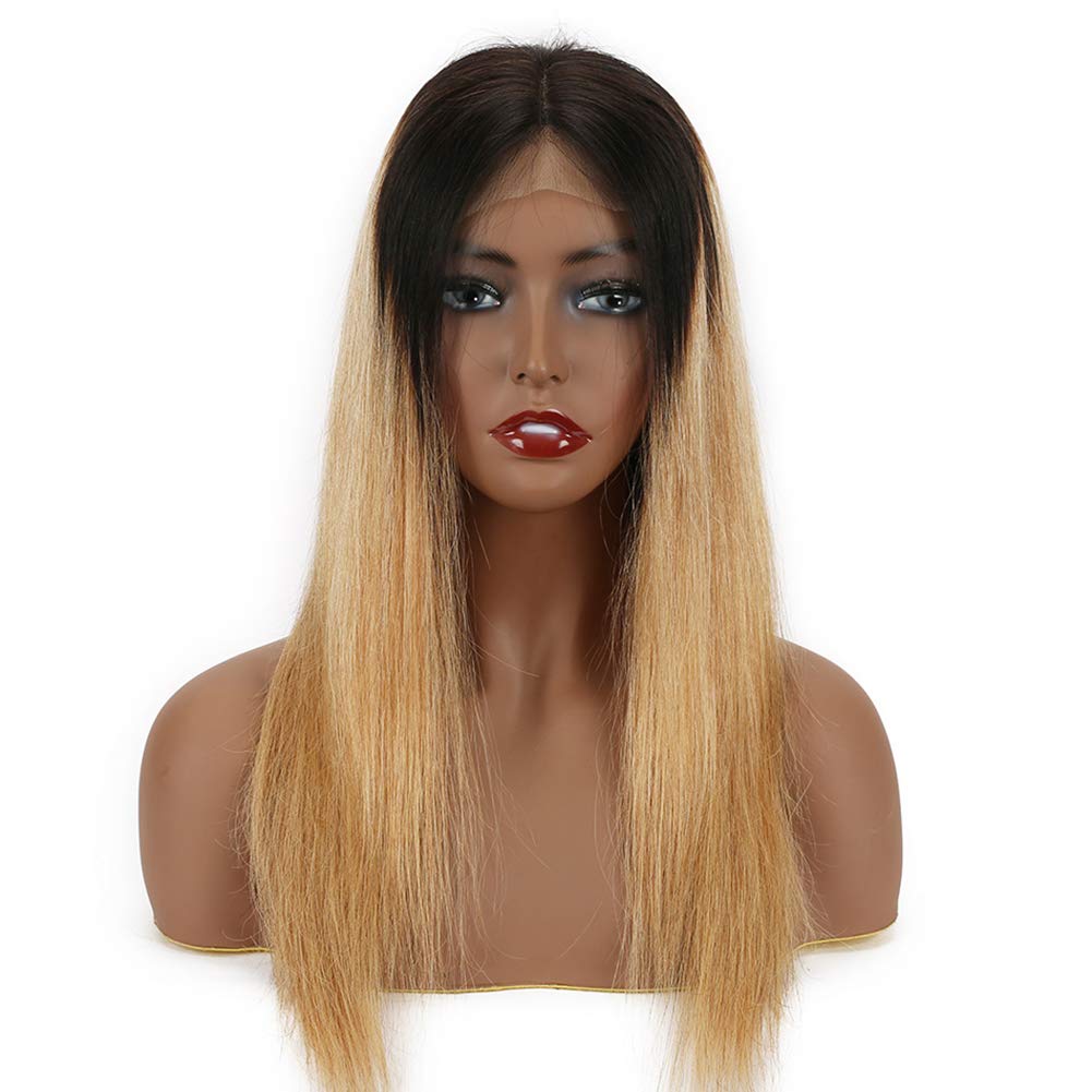 YanT HAIR Lace Front Wigs Human Hair For Women 4X4 Size Lace Straight Wig Ombre 1B/27 Color