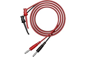 CZJZDZ 2pcs Banana Plug to Test Hook Clips Test Lead Cable Line Wire, 4mm Banana Plug for Multi-Meter, Electrical Test Jumper Wire 100cm/3.3ft Electrical Connector J.70057A