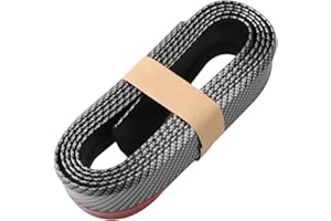 Torcarvh Car Front Bumper Protector Self-Adhesive Auto Splitter Body Spoiler Skirt Rubber Bumper Lip Trim Spoiler 2.5M/8.2ft(Carbon Fiber Black)