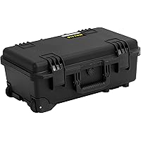 MEIJIA Premium Waterproof Hard Compact Rolling Camera Case with Customizable fit Foam and Wheels,Full Protection with Light&C