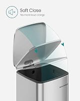 SONGMICS 20 L Steel Pedal Bin with Inner Bucket Soft Close Stays Open view 5