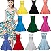 Dresstells Women 1950s Vintage Retro Audery Party Swing Dress Cocktail Dress Black 3XL