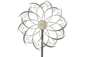 Viveta Wind Spinner,Kinetic Windmill for Yard,Rustproof＆Waterproof Pinwheels with 4 Sturdy Stake,Wind Sculptures for Yard Decor 13 * 57 Inches