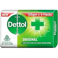 Dettol Original Germ Protection Bathing Soap bar, 125gm (Pack of 4)