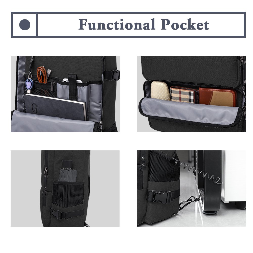 TANGCOOL Convertible Backpack Business Briefcase Backpack 15.6 Laptop Bag Large Capacity Rucksack Waterproof Anti-theft Travel Luggage Casual Daypack for Men, Black