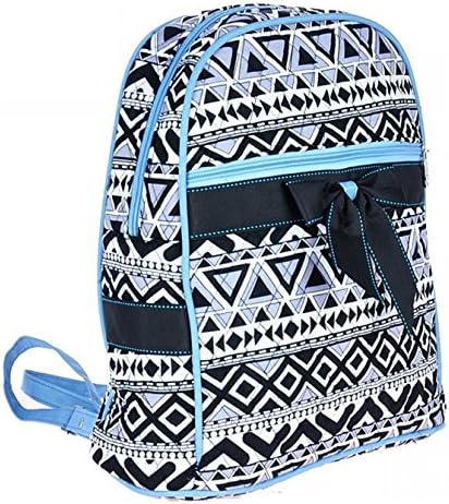 Aztec Print Quilted Backpack with Removable Bow