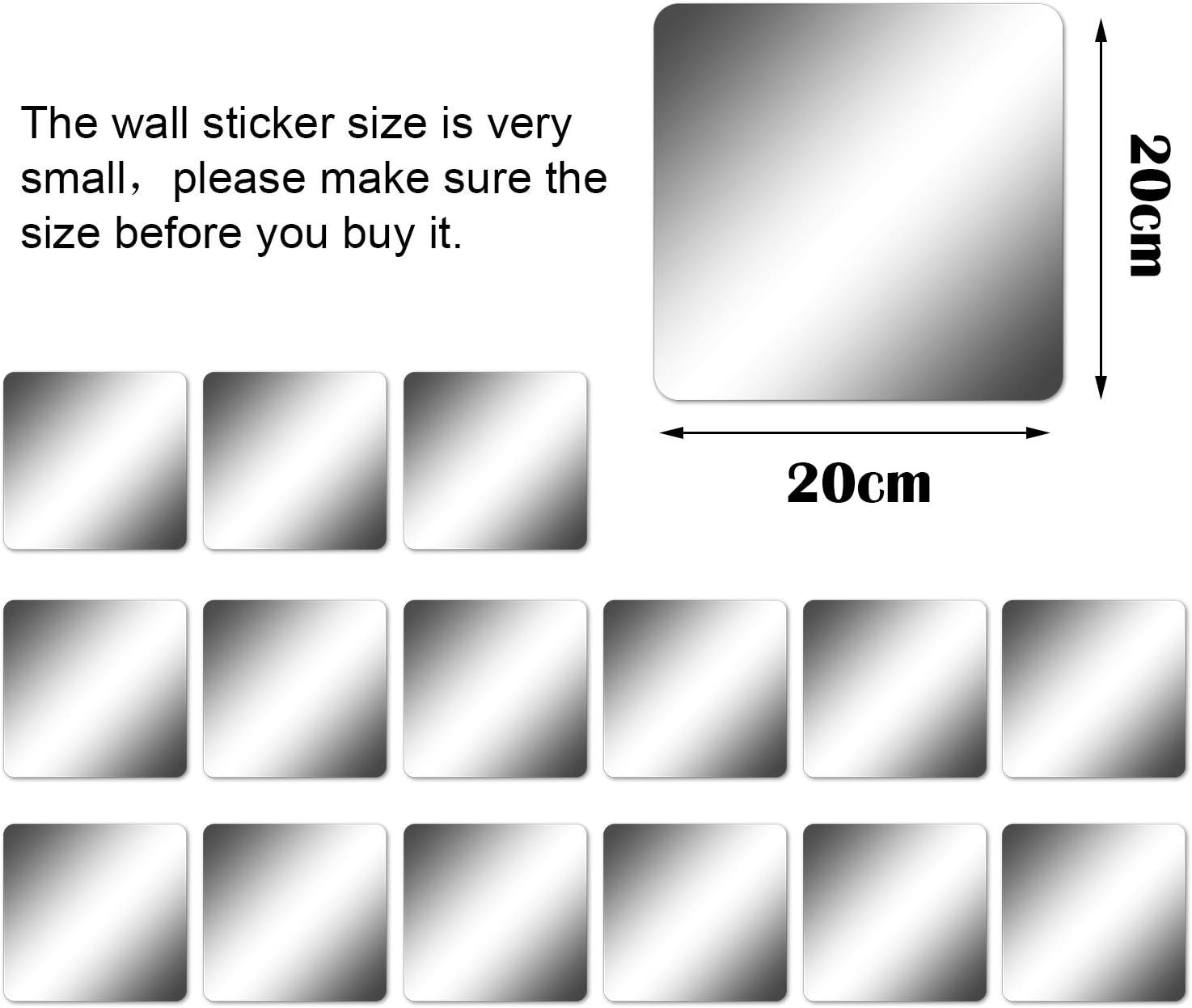 KimDaro Mirror Wall Stickers Non Glass Mirror Plastic Mirror 3D Hexagon Acrylic Mirror Wall Decor Self Adhesive Tiles (15 pcs 20cmx20cm) - Image 3