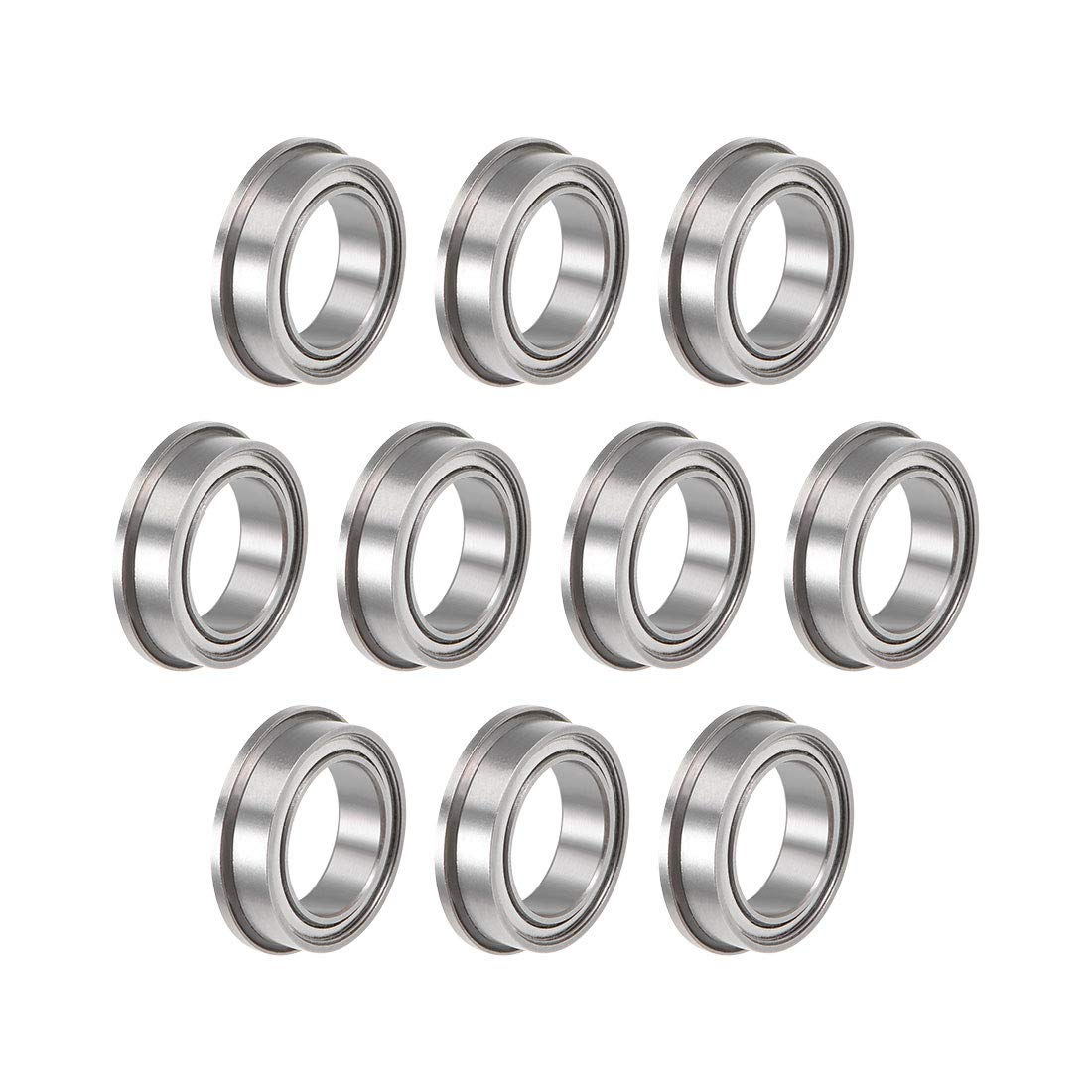 sourcing map F6700ZZ Flanged Ball Bearing 10mmx15mmx4mm Double Shielded Chrome Steel Deep Groove Bearings 10pcs