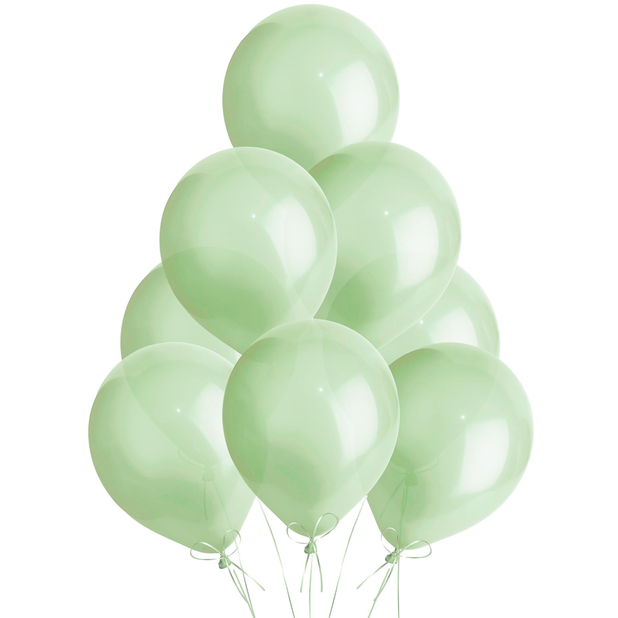 Metallic Light Green Balloons 100 Pack, Large 12 Inch Thick Latex Biodegradable Helium Party Balloons for Birthday, Wedding, Baby Shower, Valentine's Day Events Decoration for Balloon Arch Garland