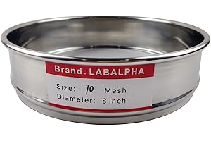 LABALPHA 70 Mesh Lab Sieves, #70 Mesh Test Sieve, 8'' Diameter, 304 Stainless Steel Wire Cloth (0.22mm)