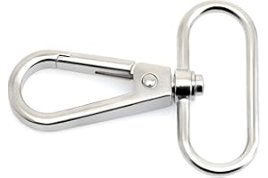 CRAFTMEMORE Snap Hook Swivel Push Gate Lobster Clasps Fashion Clips Purse Making FS10 Pack of 10 (Silver, 1 Inch)