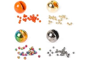 Maxcatch Slotted Tungsten Fly Tying Beads 100PCS Plated/Diamond Nymph Multi Color Fly Tying Materials 2.4/2.5/2.8/3.0/3.3/3.5