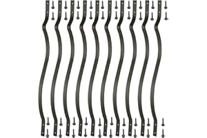 OPULSPH 61 Pack Deck Balusters, 32.25 Inches Heavy Duty Iron Deck Balusters with Screws Metal Deck Spindles Balusters Iron Deck Spindles， Wave Arc Baluster for Outdoor Stair Deck Porch