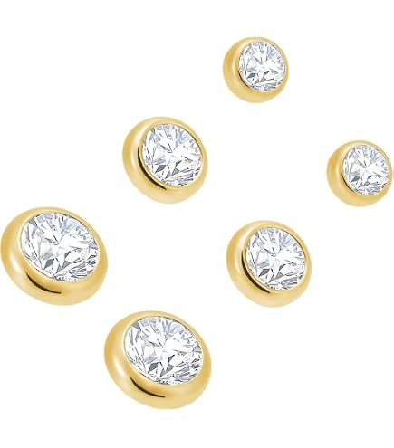 Amazon.com: FIFTH CUE 14G Five Pear CZ Flower 316L Surgical Steel