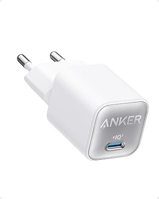 Carregador anker usb c gan 30w, carregador 511 (nano 3), carregador rápido piq 3.0 pps, compatível com iphone 15/15 pro/15 pro max/14 pro/14 pro max, galaxy, pixel 4/3, ipad (sem carregamento cabo)