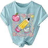 SOLY HUX Women's Teacher Shirts Pencil Graphic Tees Short Sleeve T Shirt Cute Summer Tops