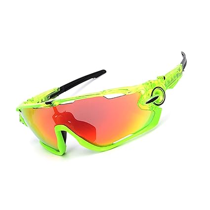 Gnzoe PC Radsportbrille Polarisierte Sonnenbrille Brillenträger Schutzbrillen Fahrradbrille 3 Linsen für Motorrad Fahrrad Hel