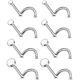 Lsnevsie 18G 20G 22G Astm F136 Titanium Nose Rings Studs Piercing Jewelry for Women Men Nose Nostril Piercing Jewelry Top Flat 1.5mm 2mm 2.5mm 3mm 4 Pair