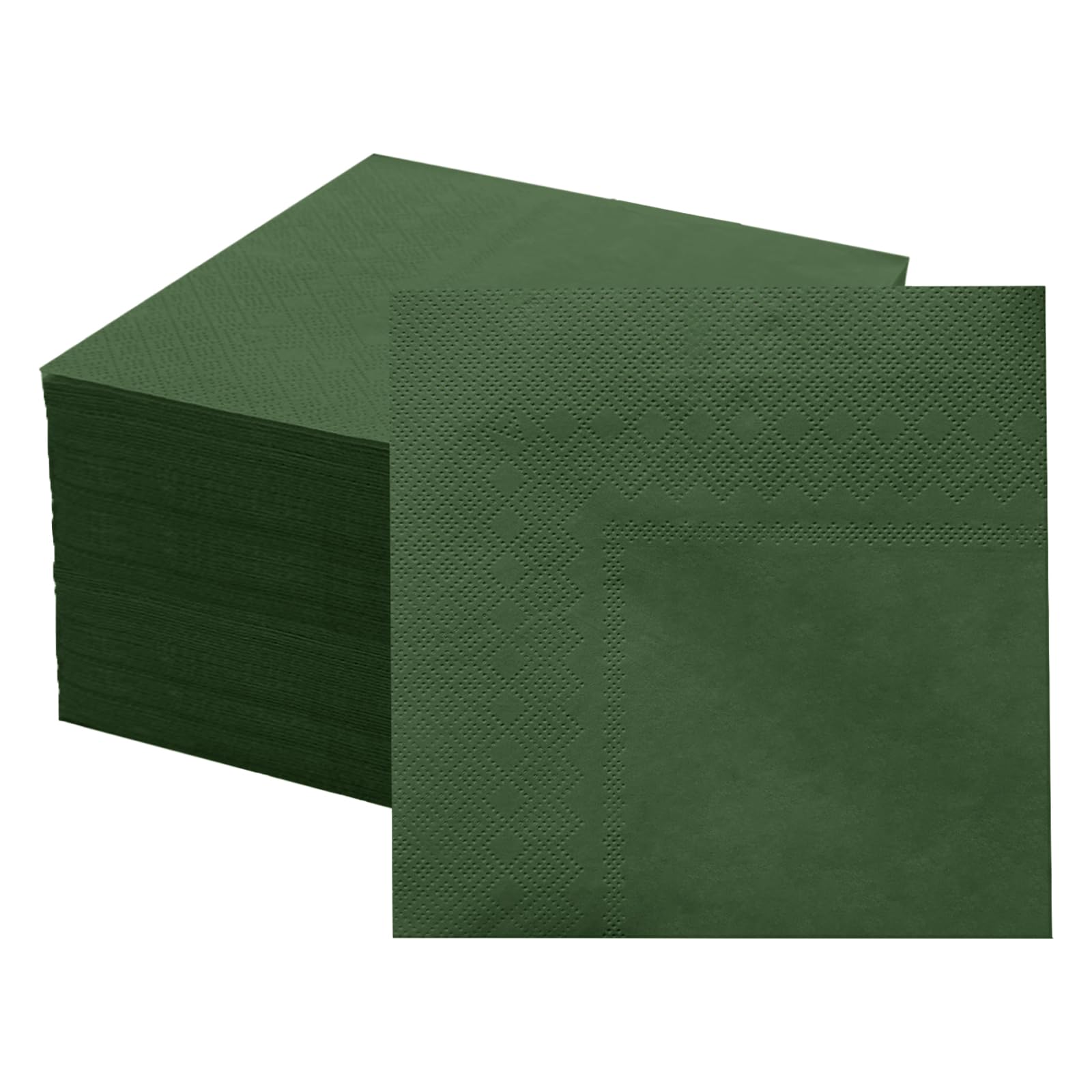 Photo 1 of 100 Pcs 2-Ply Green Napkin Disposable Cocktail Napkins Beverage Napkins Dessert Napkins 5 x 5 In Disposable Napkins for Dinner Wedding Birthday Party Bridal Anniversary Reception Event (Dark Green)
