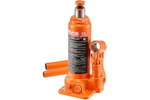VEVOR Hydraulic Bottle Jack, 4 Ton (8818.4 lbs) Capacity, 7.3-13.8 Inch Lifting Range, Heavy Duty Welded Bottle Jack for Car, SUV, Pickup, Auto Repair, House Lift and Agricultural Equipment, Orange