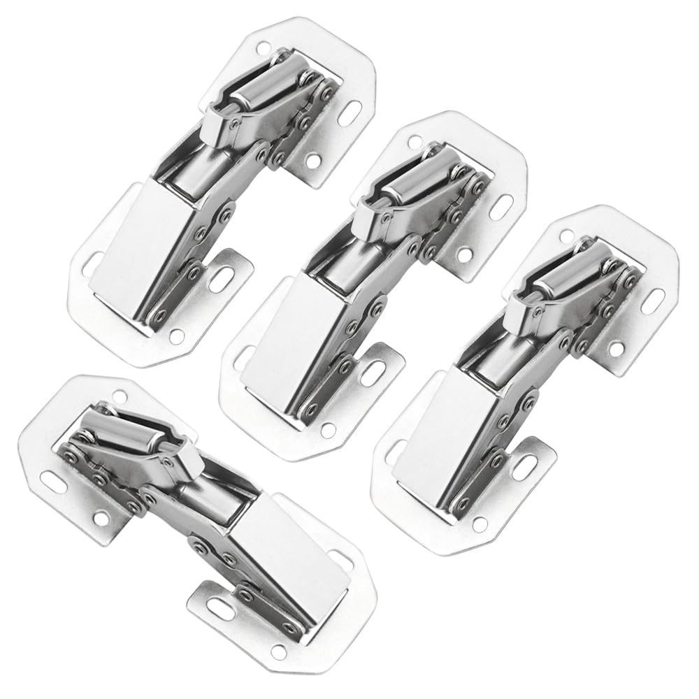 TOVOT 4PCS 4" Cabinets Hinges with Screws Easy-Installation Hinges Doors Hinge 90 Degree Hinges Concealed Hinges for Cupboard Cabinet Door Kitchen