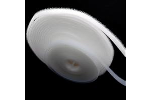 Youmeizer 2.7m/3 Yards Extremely Thin and Soft Strong Doll Clothes Hook and Loop Fasteners Sewing Type Back Without Adhesive Doll Clothing Accessories DIY Handmade Materials (White, 0.23"/6mm)