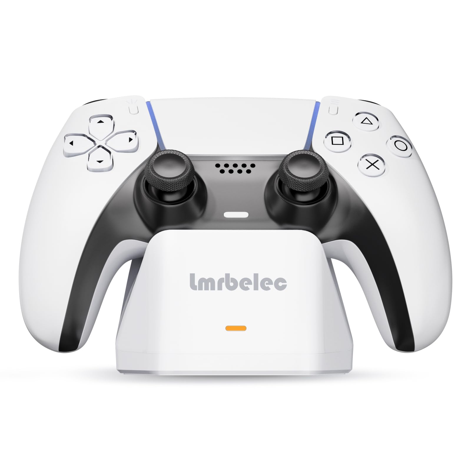 Lmrbelec PS5 Controller Charger Station, PS5 Controller Stand Holder Accessories Fast Charging Station for PlayStation 5 Dualsense - White