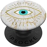 Yellow Evil Eye White PopSockets Adhesive PopGrip