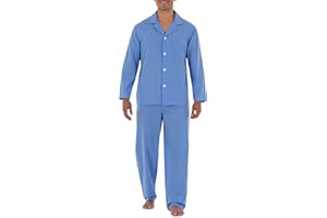 Fruit of the Loom mens Long Sleeve Broadcloth Pajama Set