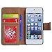 Bfun Packing Bcov White Floral Skull Card Slot Wallet Leather Cover Case for iPhone 5 5G 5S