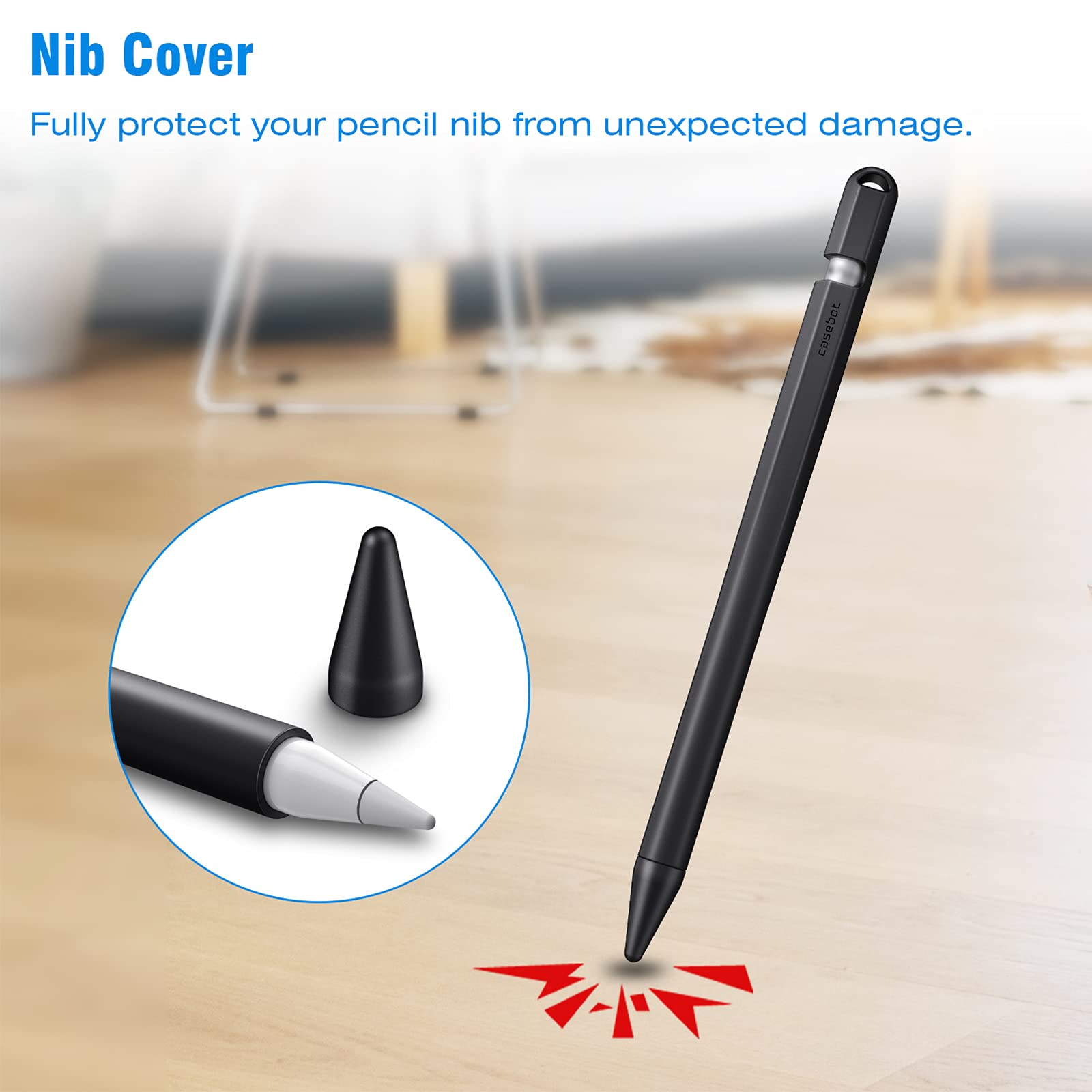 FINTIE Silicone Sleeve Compatible with Apple Pencil 1st Generation, Ultra Light Pen Skin Case Cover Soft Protective Pencil Grip Holder with 2 Nib Covers & Cable Adapter Tether, Black