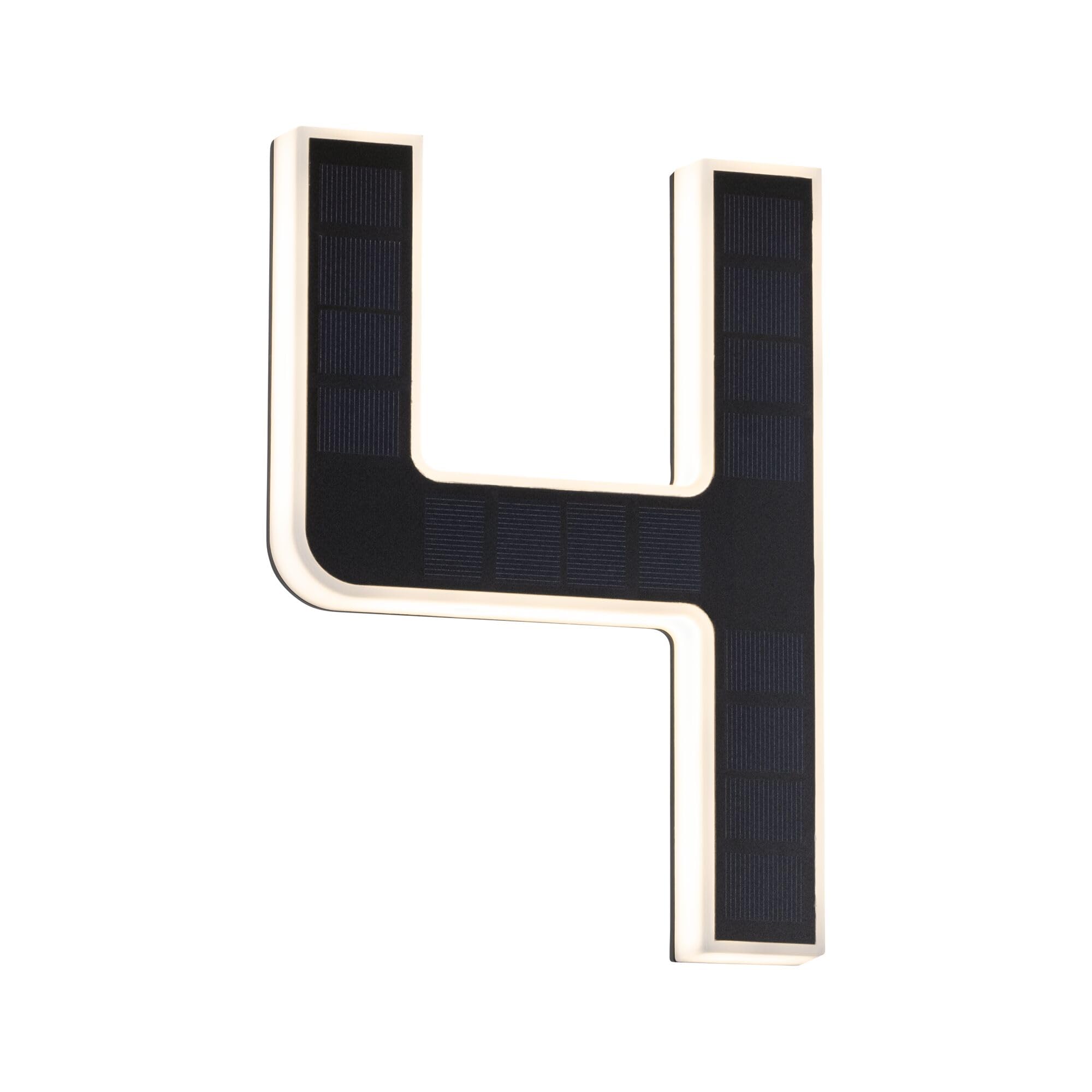 Paulmann 79845 LED Solar House Number 4 IP44 Warm White Replaceable Battery incl. 1x0.2 watt Solar luminaire Black Solar lamp Plastic Solar Light 3000 K