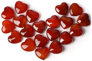 QINJIEJIE 10 PCS 0.8 * 0.8 Inches Thicken Heart Crystals Amethyst Natural Healing Crystal Polished Hearts Carved Stones Rose Quartz Palm Gemstones Reiki Energy Balancing Worry Stone Meditation Love Gift