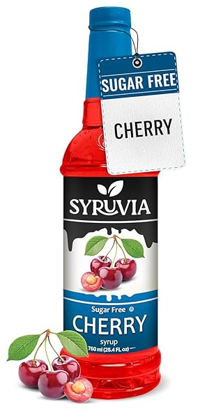 SYRUVIA SUGAR-FREE CHERRY SYRUP, FLAVORED SYRUP FOR DRINKS,...