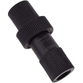 Alphacool HF QDC Connector With Bulkhead G1/4 IT, Plastic - Black (17396) | Plastic Material, 60.3 x 26.1mm Dimensions, 2x 1/4" Threads, Bolted Nut Design, Self-Sealing on Unlock