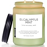 M&SENSE Eucalyptus & Mint Candles Home Scented, Natural Non Toxic Soy Candle, 19.4oz 110H Long Lasting Aromatherapy Candle for Stress Relief, Meditation, Spa, Relaxing Gifts for Men Women
