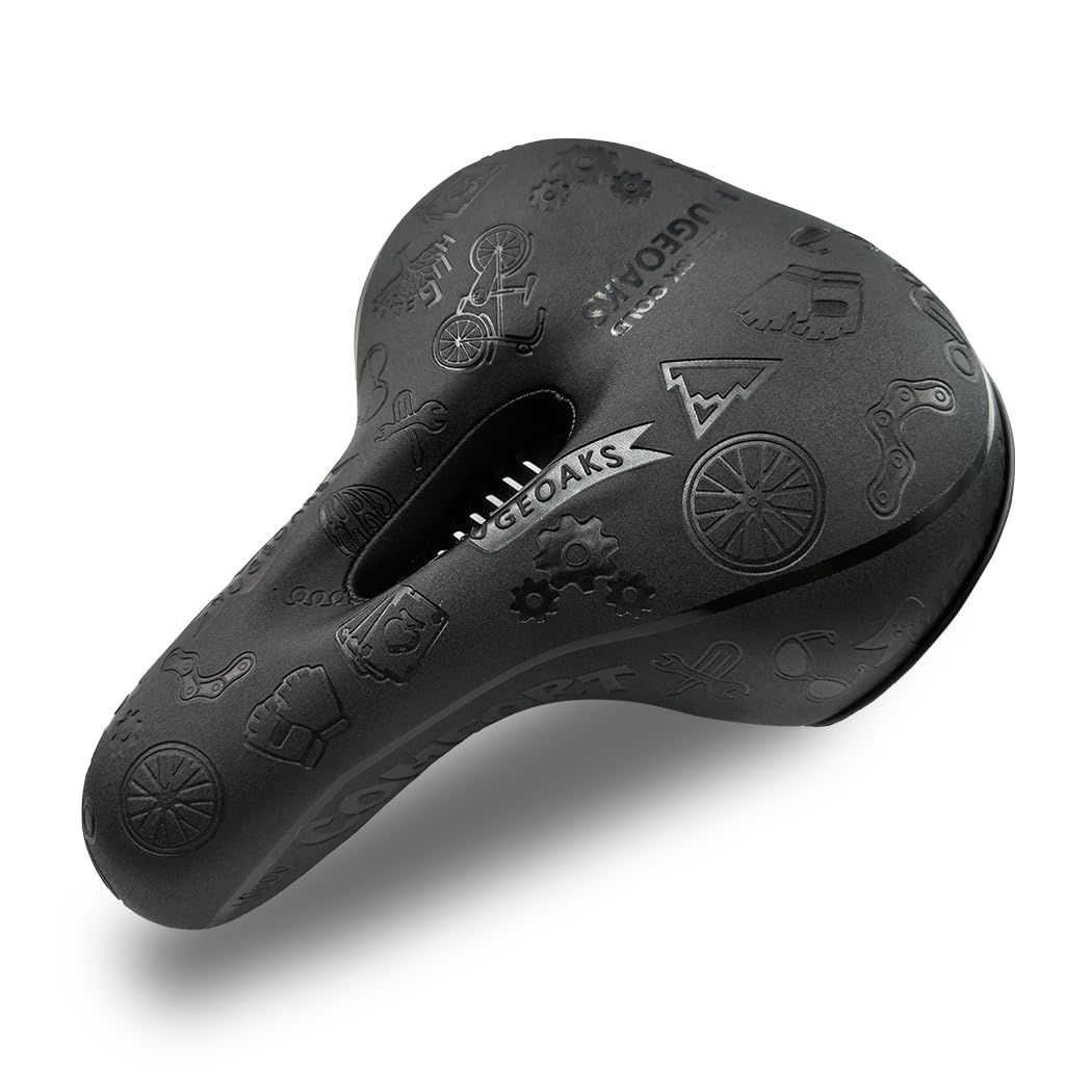 HUGEOAKS Bike Seat for Men and Women, Comfortable Bicycle Seat, Bike Saddle, Bike Seats for Mountain Bike, Road Bike, Exercise Bike, DH, BMX (CITY)