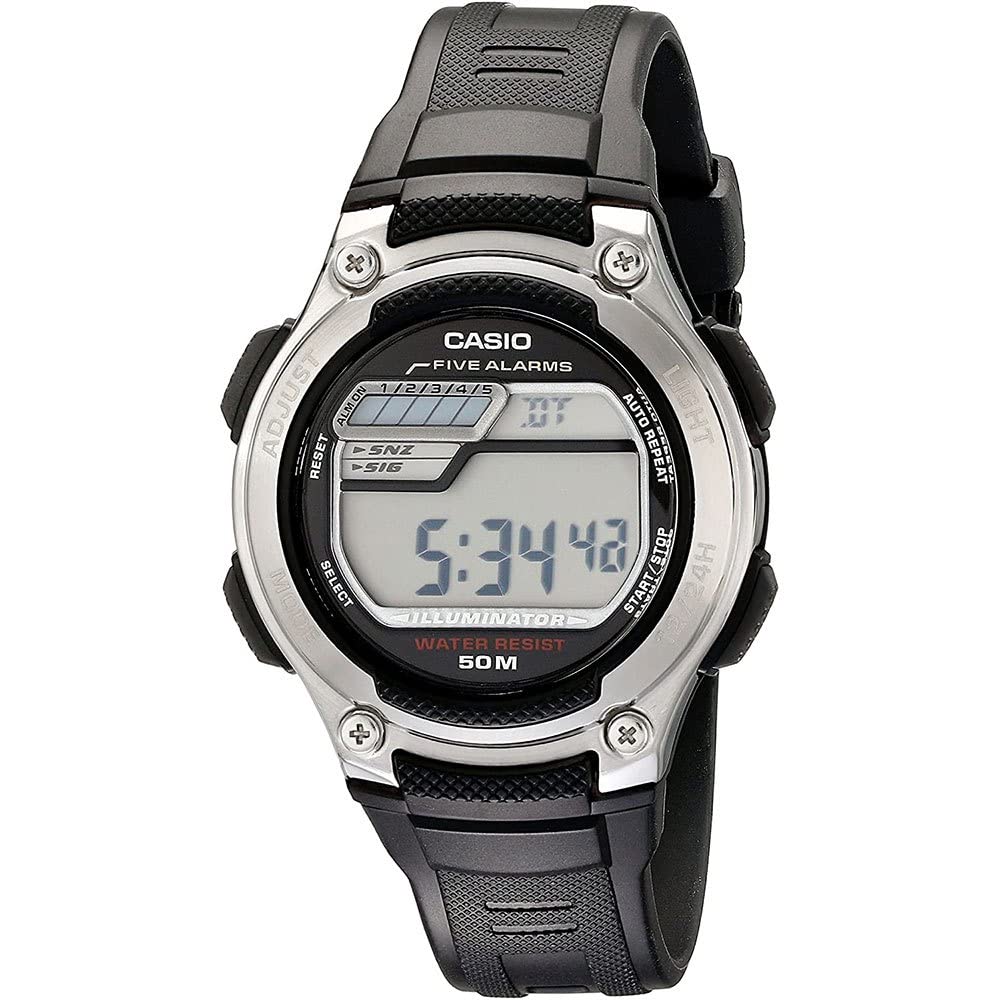 Casio Midsize W212H-1AV Digital Sport Watch, Black, W-212H-1AV