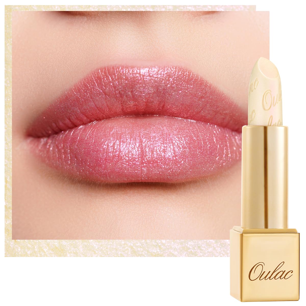 OULAC Metallic Shine Lipstick - Sheer White Lip Balm, Lightweight Soft Lip Base Ultra Hydrating, Moisturizing Primer for Lips, Vegan & Cruelty-Free, Sheer Coverage Lip Color 4.3 g/0.15, Crystal Veil — image 1