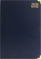 ZYBUX A4-2026 Diary Day a Page with Half Page Navy Blue