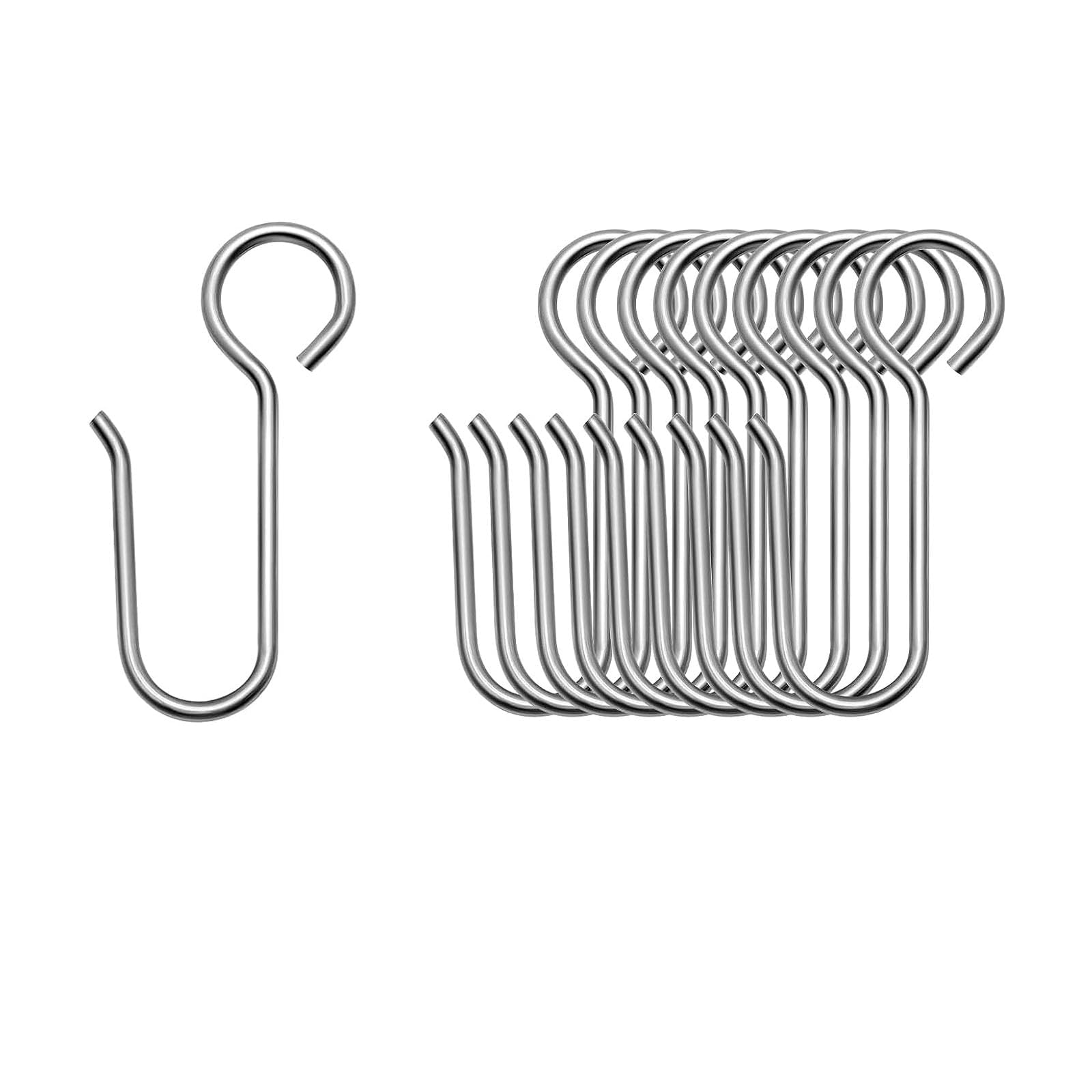 Metal Curtain Track Hooks S Shaped Small Curtain Hooks Stainless Steel Drape Wire Hook for Ceiling Curtain Track Accessories