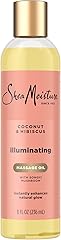 Shea Moisture Coconut & Hibiscus Massage Oil and Body Oil for Dry Skin, Bath Oil with Coconut Oil and Vitamin E Oil for Skin,