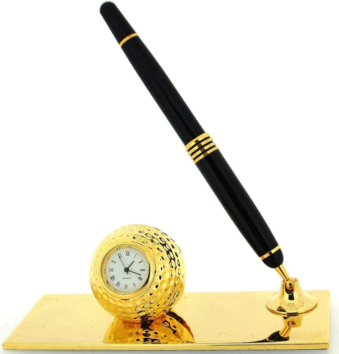 Miniature Golf Ball Card Holder & Pen Novelty Collectors Clock Gift Set IMP74