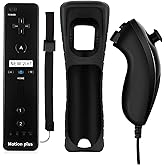 QUMOX Wii Nunchuck Remote Controller with Motion Plus Compatible with Wii Console | Wii Remote Controller with Shock Function (Black) [video game]