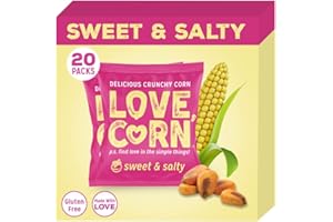 LOVE CORN Sweet & Salty 0.7oz x 20 bags - Delicious Crunchy Corn - Healthy Family Snacks - Gluten Free, Kosher, NON-GMO - Alternative for Chips, Nuts, Crackers & Pretzels - Perfect for Charcuterie Boards